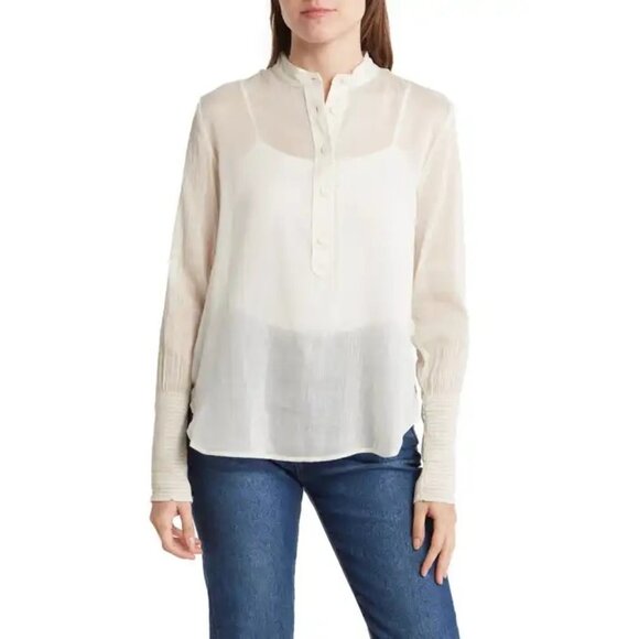 NEW RAG & BONE IVORY SILK blend BLOUSE TOP SIZE S - Picture 2 of 7